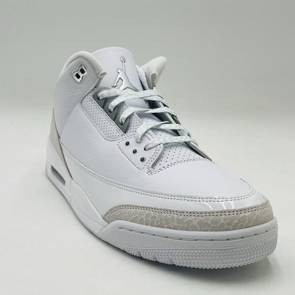 Nike Air Jordan 3 Retro White Silver Sneakers CT8532 111 Men Size 13 NEW main image 6